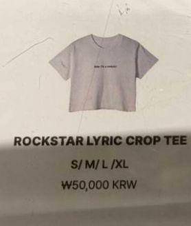[USED] BLACKPINK Lisa Korea Limited Pop-up CROP T-shirt L size