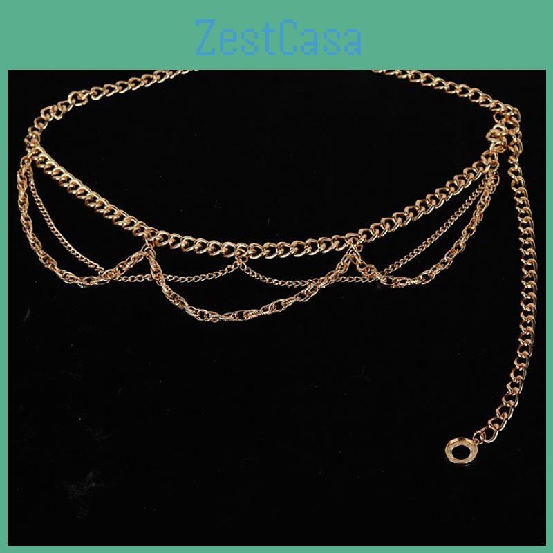 Metal Waist Chain For Women With Engraved Design Fashion Accessory For Summer Wear