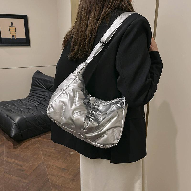 Dumpling Underarm Bag Space Cotton Tote Bag Large Capacity Shoulder Crossbody Bag Lightweight Women's Nylon Handbag KTY