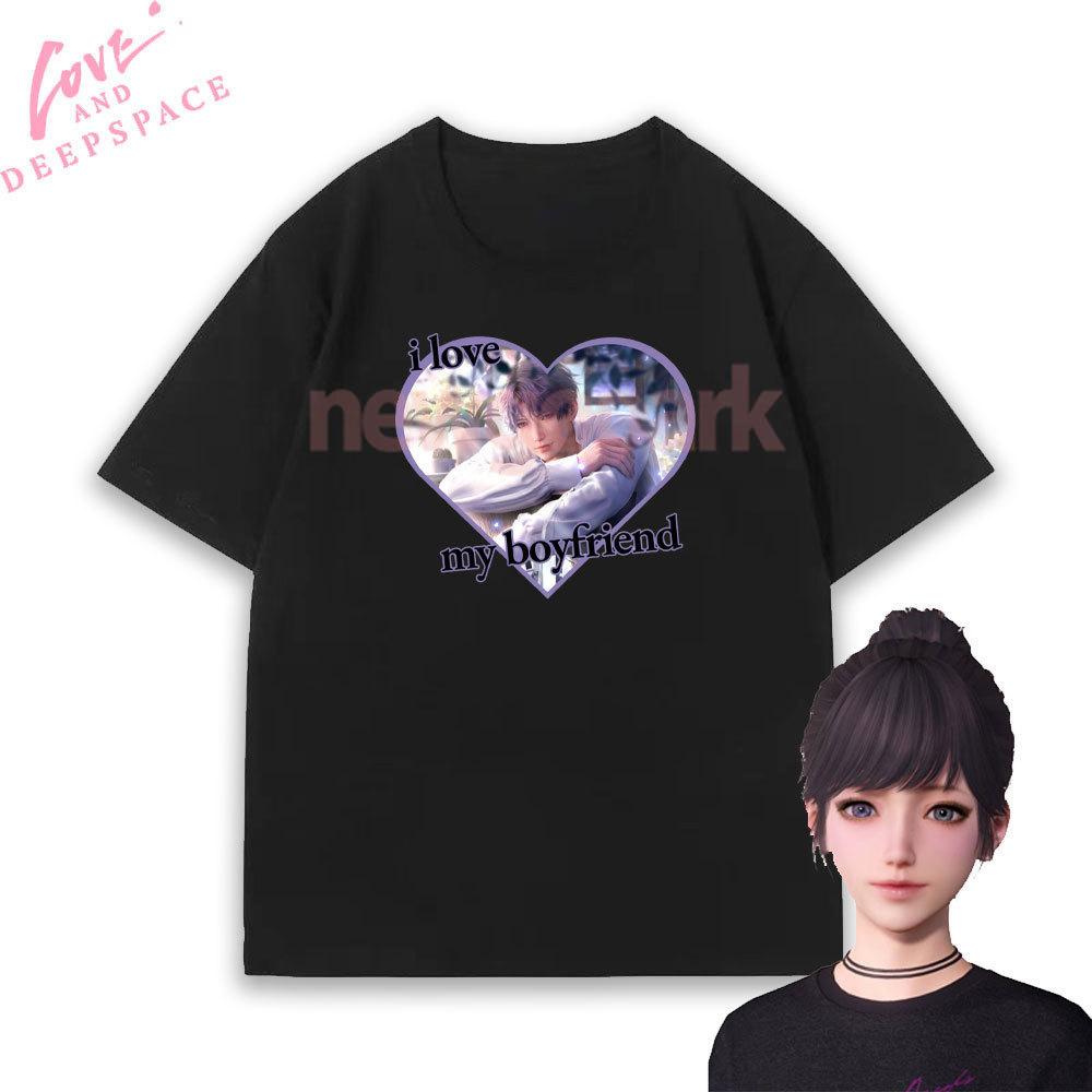 

Otome Game Love and Deepspace Rafayel Women Cotton Tshirt Fashion Casual Cartoon Anime Printed Tshirts Girlfriend Shortsleev S
