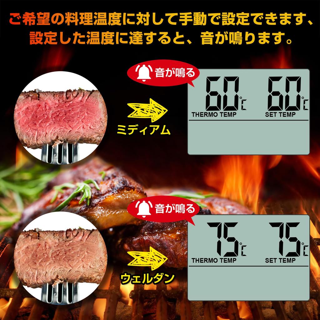 ThermoPro Digital Oven Thermometer for Cooking Foods Kitchen Timer and Alarm Function TP16 for Temperature Control for Fried Milk, Coffee, Meat, Food,