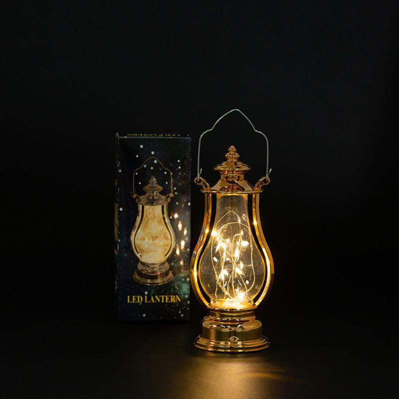 Retro Led Oil Lamp Wine Pot-shaped Copper Wire String Light Portable Night Lights Ornament For