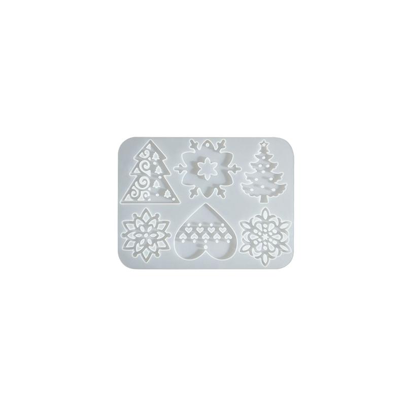 

Рождественская форма из смолы, Силиконовая форма для рождественских украшений для эпоксидной смолы, 6 полостей, Формы для больших подвесок, DIY ремесленные изделия из смолы, Ювелирные изделия