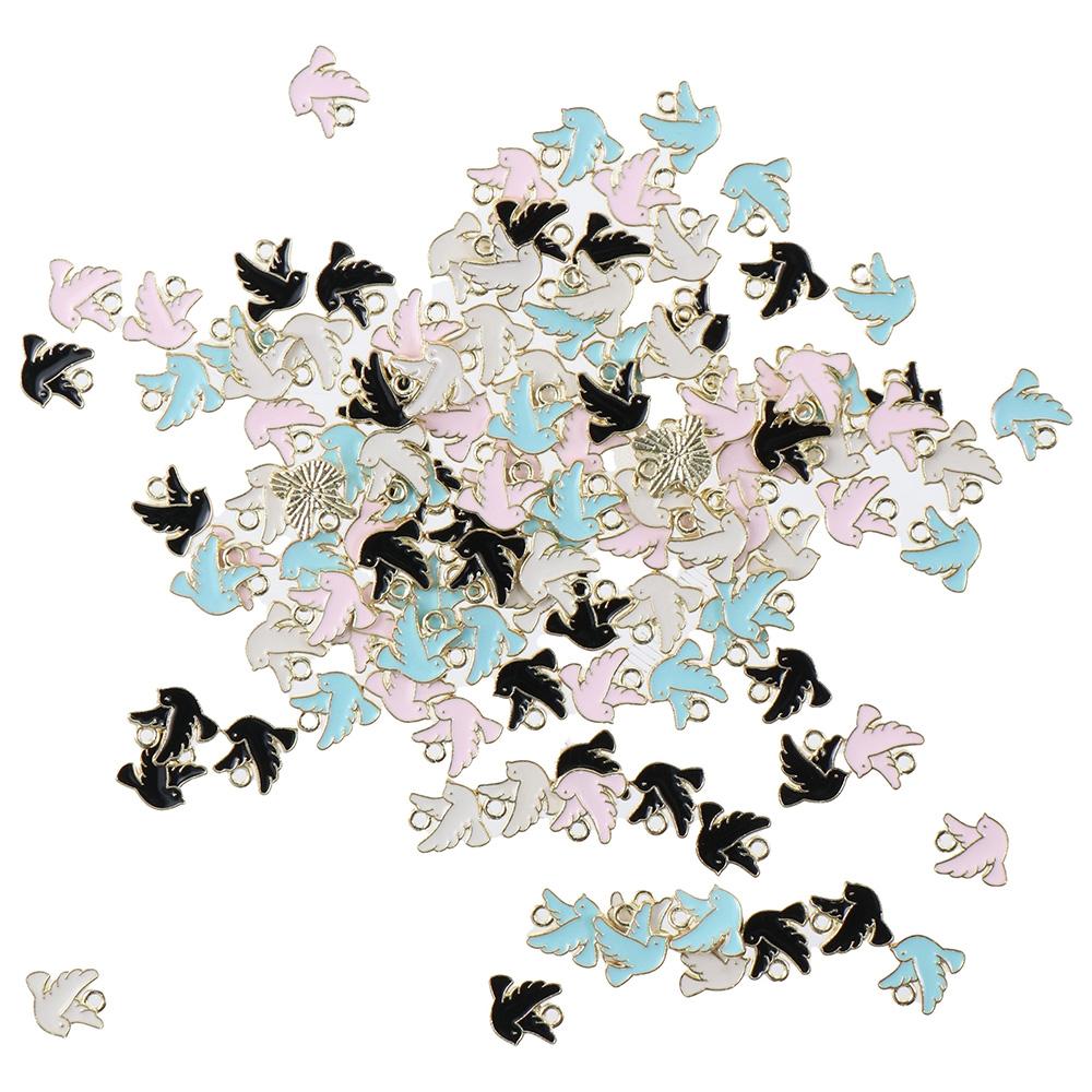 

Pink, light blue, white, black Pigeon Charms metal Alloy Dove Jewelry accessories