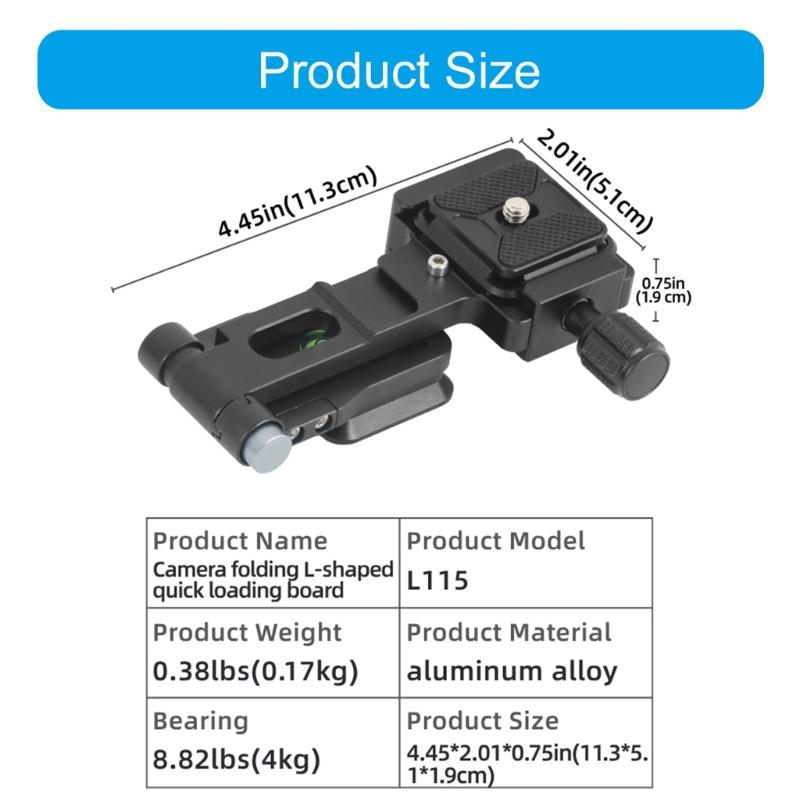 Foldable Camera Quick Release Plate With 360 Degree Rotating Arca Standard Tripod Adapter For DSLR  Cameras
