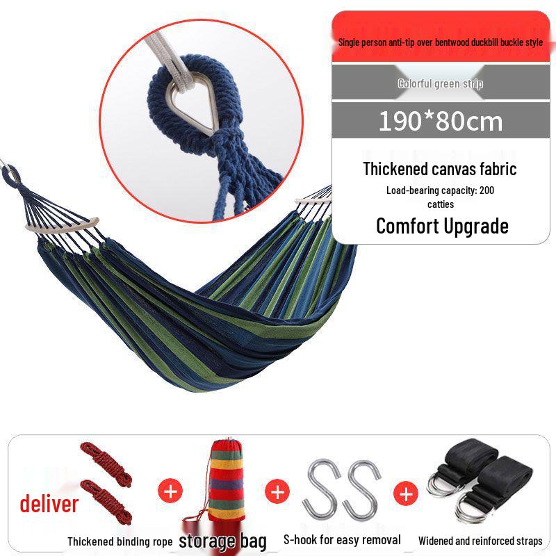 Rainbow Striped Portable Outdoor Hammock Chair for College Students