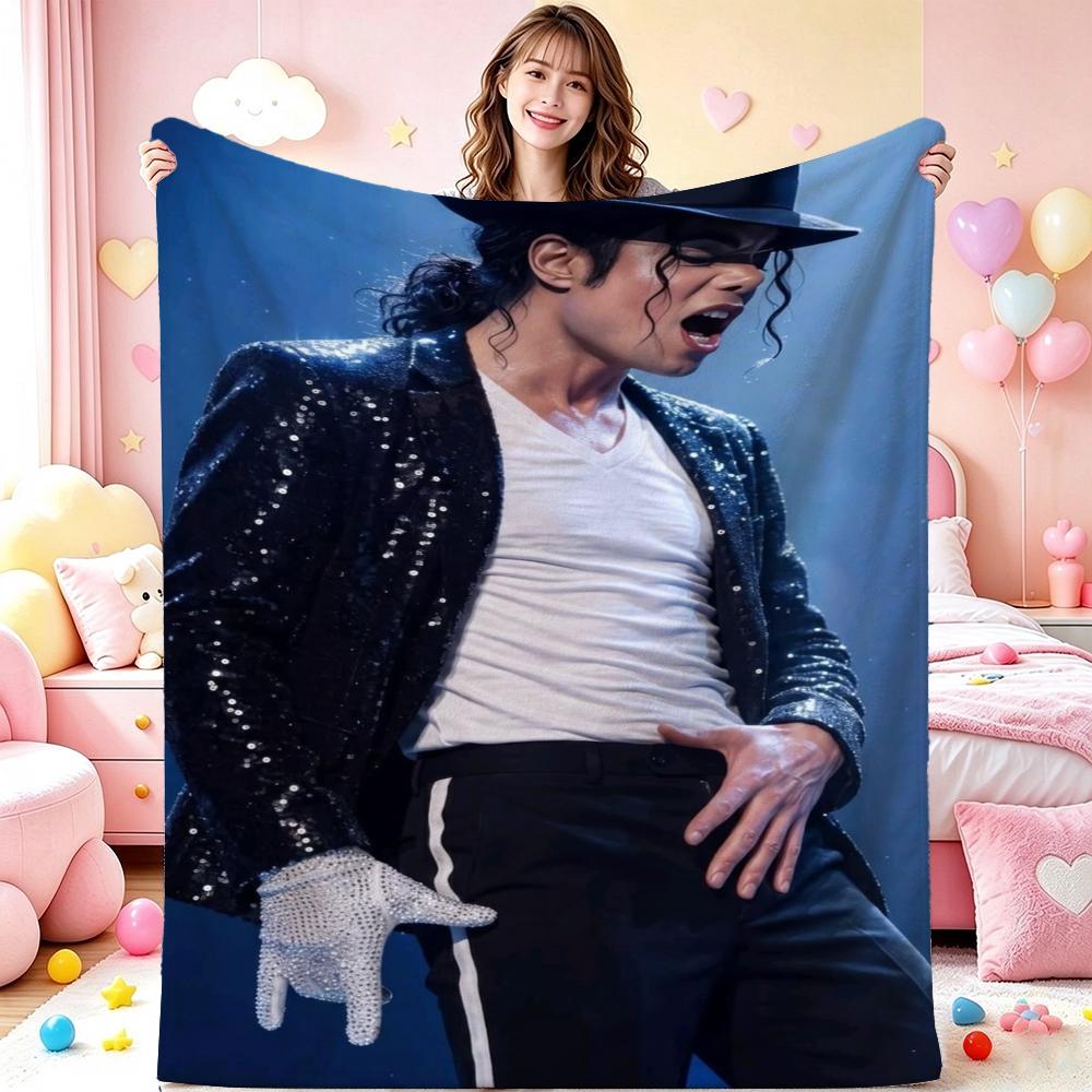 Michael Jackson History World Tour Flannel Printed Blanket Cozy Comfortable Throw Blanket For Bedroom Sofa Bed Party Decor New Year Gift