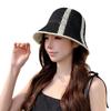 Fisherman Hat Ladies Summer Striped Cotton Sun Protection Wide Brim Casual Beach Cap