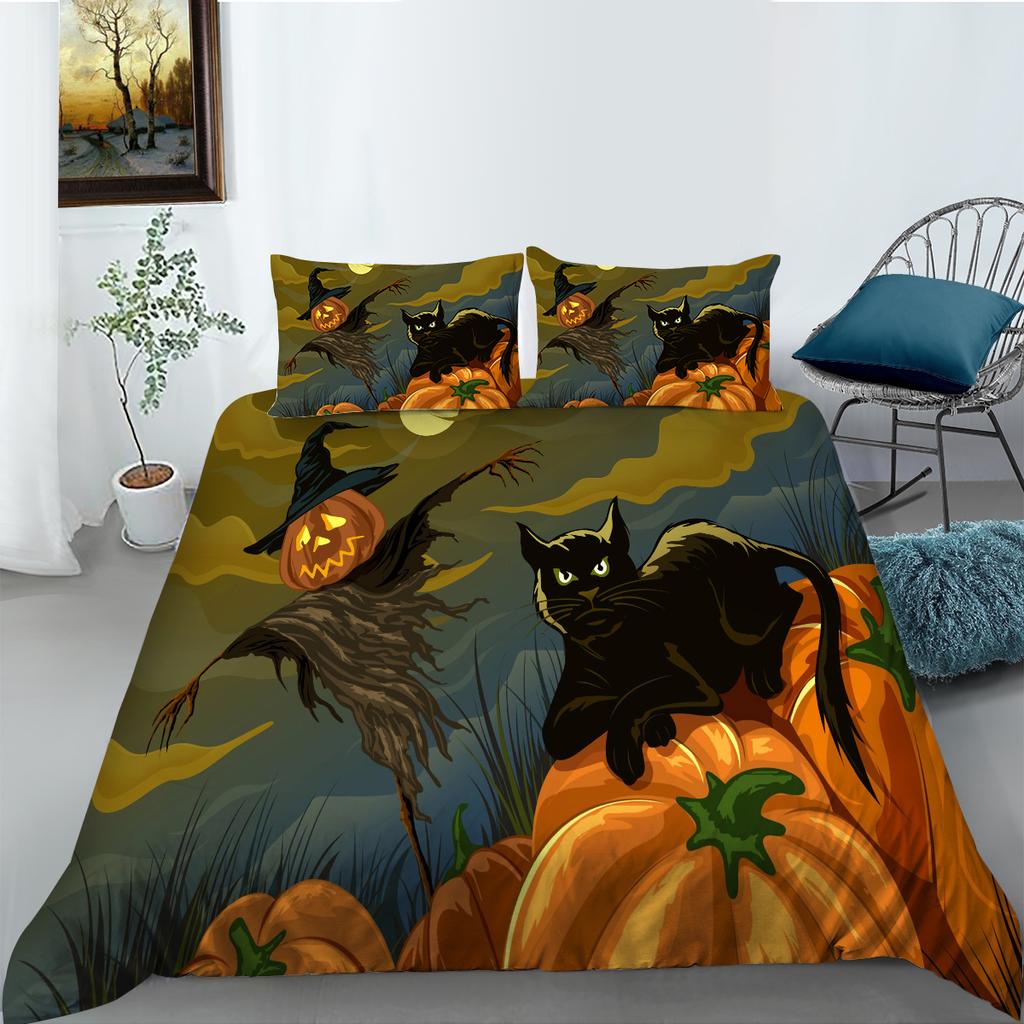 Halloween Home Bedding Duvet Cover and Pillowcase AU/EU/US Single/double Bed Full Size Soft Comfortable Duvet Cover Home Decoration