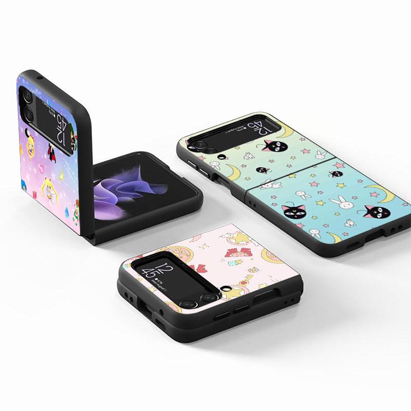Hard PC Case Funda for Samsung Galaxy Z Flip 4 ZFlip ZFlip3 Z Flip 3 5G Zflip ZFlip4 Flip3 Coque Cute Magic Wand Moon