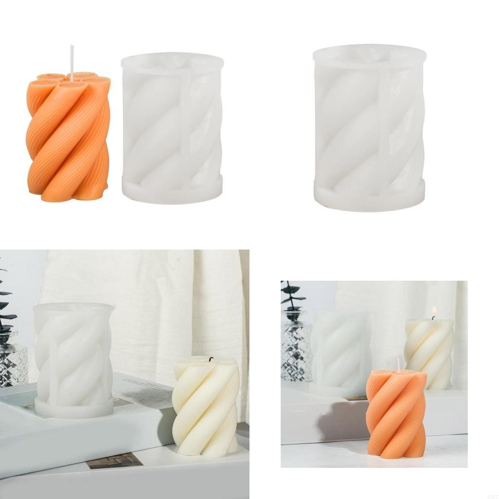 Mold 3-D Silicone Mold Cylinder Molds Epoxy Mould for Candle Making DIY Candles Wax Handmade X3UC