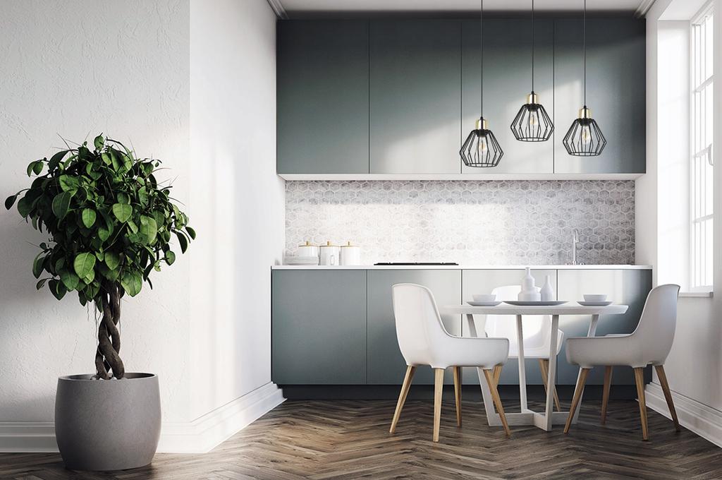 Hanging Lamp, Ceiling Chandelier, Wire Shade, Led