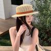 Sun Protection Straw Boater Hat Lightweight Flat Top Beach Hat Handwoven Sun Cap  Chic Travelers