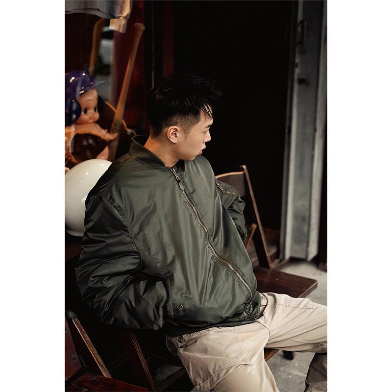 Giacca da pilota militare Normanlong MA1: Giacca da baseball Air Force classica da uomo, spessa, autunno-inverno