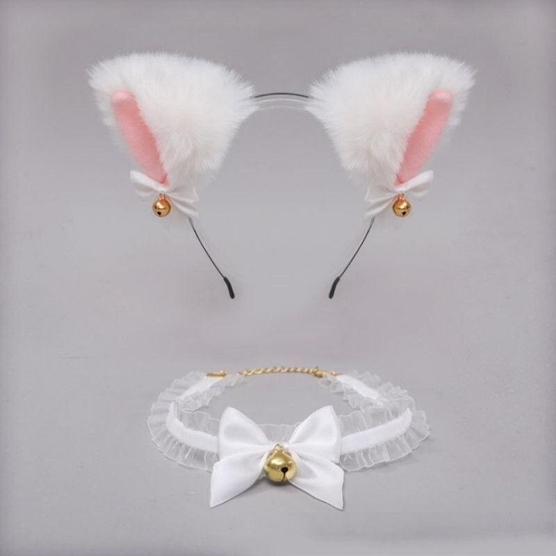 Bell Headband Collar Cat Ear Lolita Hair Accessories for Women Cute and Personality