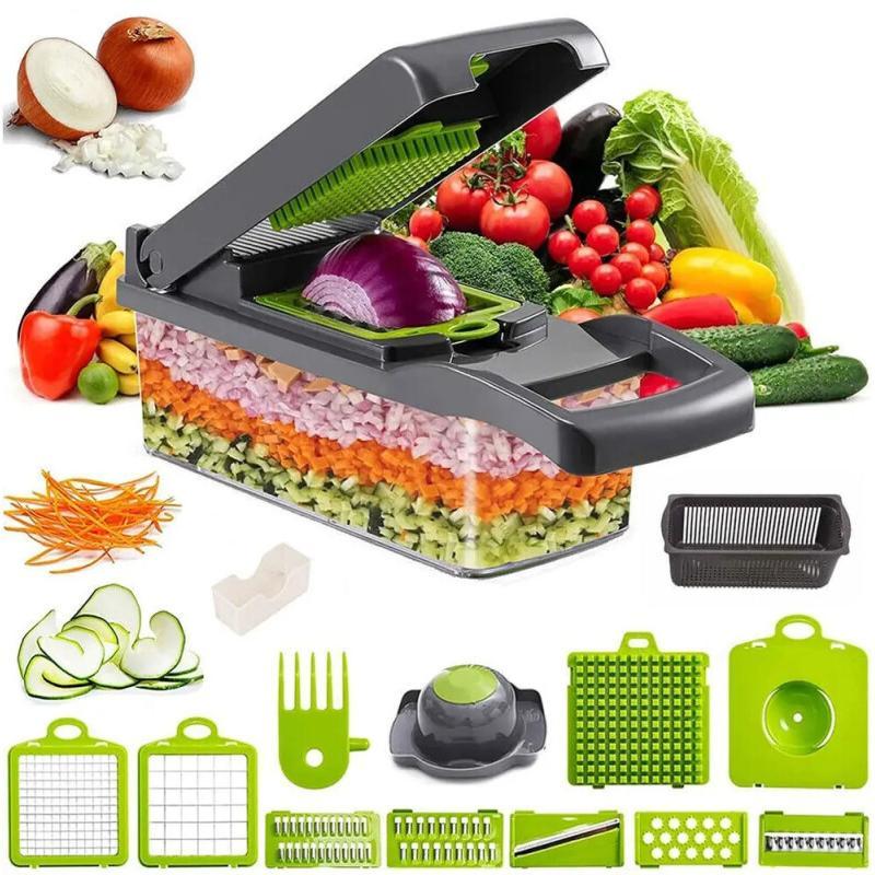 Nice Smart 15 Pcs. Vegetable Cutter Vegetable Slicer Shredder Onion Manual Dicer