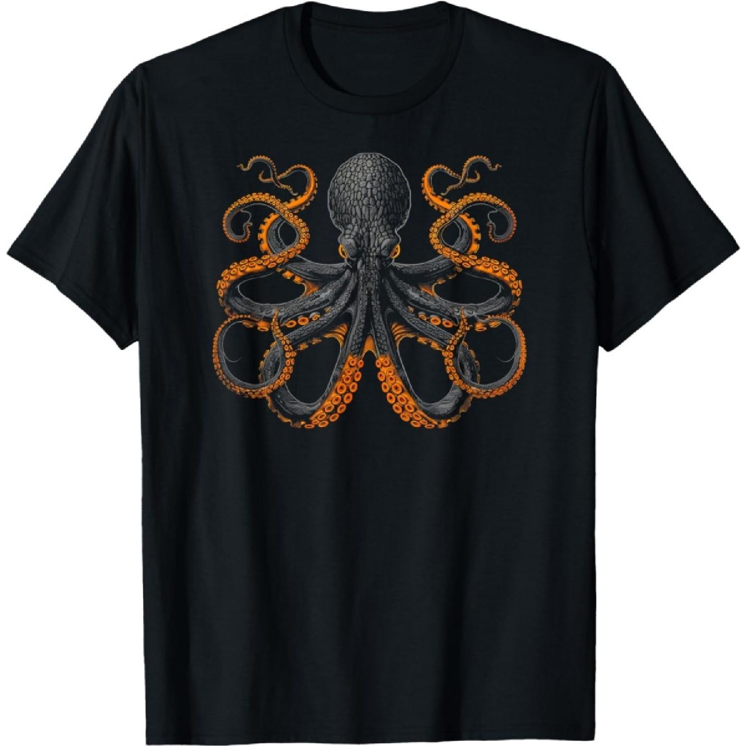 Octopus Shirt for Men _ Retro-Inspired T-Shirt T-Shirt S