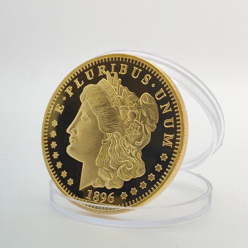 

1pc US 1896 Morgan Gold Replica Collect Commemorative Coin Medals Copy 1 Dollar Items Medal Home Metal Collection Decor Souvenir
