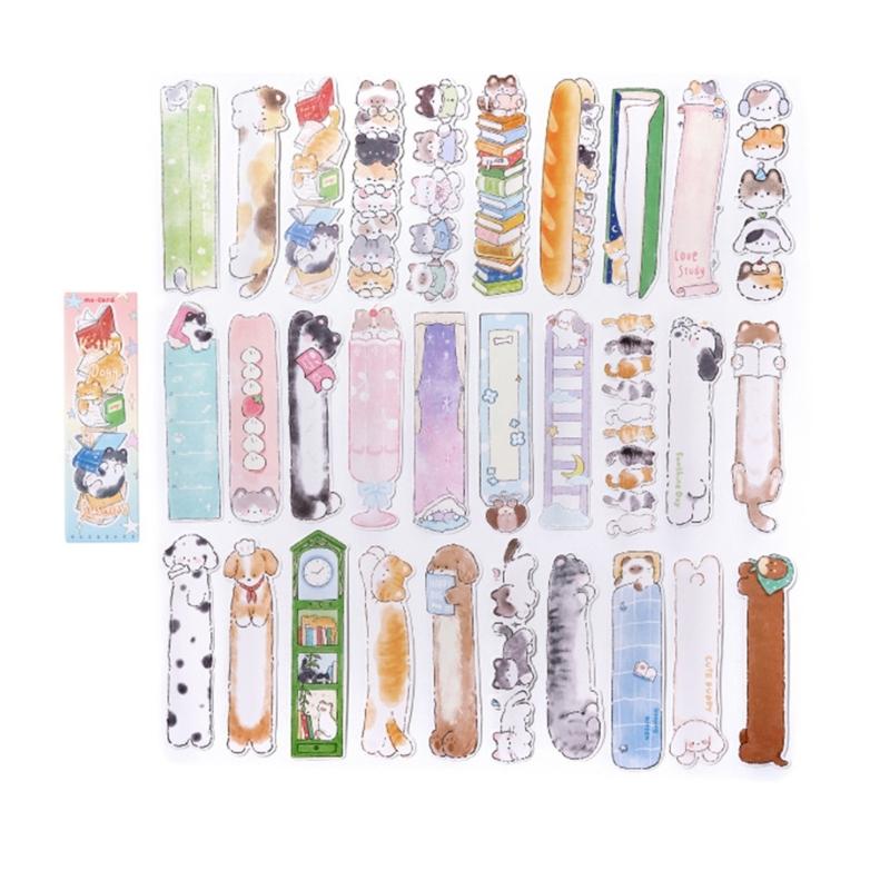 

30Pcs Artistic Kitten Puppy Bookmarks Scrapbooking Background Paper For Handmade Art Craft Journaling Planner Wrapping 1