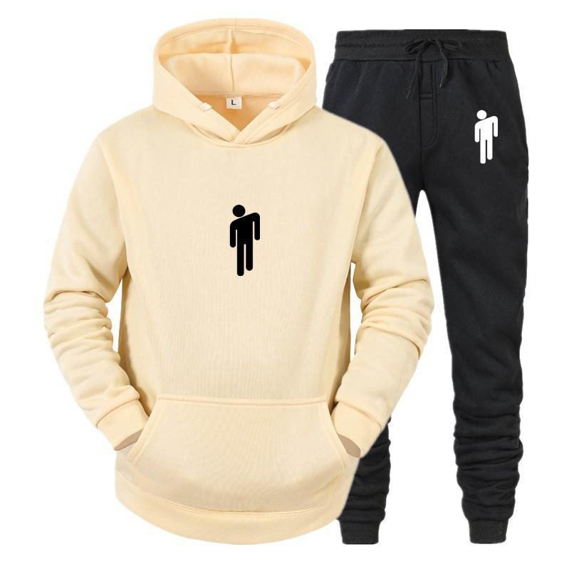 Hot Search Men's Women's Loose Hoodie Set Printed Couple Fashion