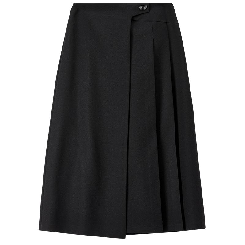 Shangdu Bila Women's Winter Linen Blend High-Waist A-Line Skirt