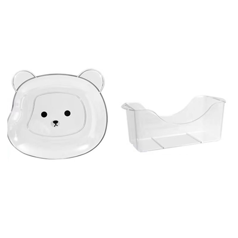 

AEE4-8Pcs Bear Snack Plates Set, Anti-Drop Small Plates For Household Use,Ideal For Serving Fruits, Desserts,And Appetizers прозрачный