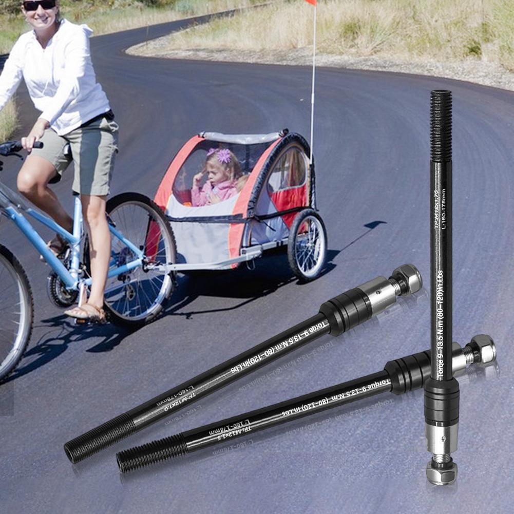 160-178mm Road Bike Trailer Hitch Thru Axles Adapter Adjustable Bicycle Lightweight Aluminum Thru Axle for Cycling Trailer Hitch