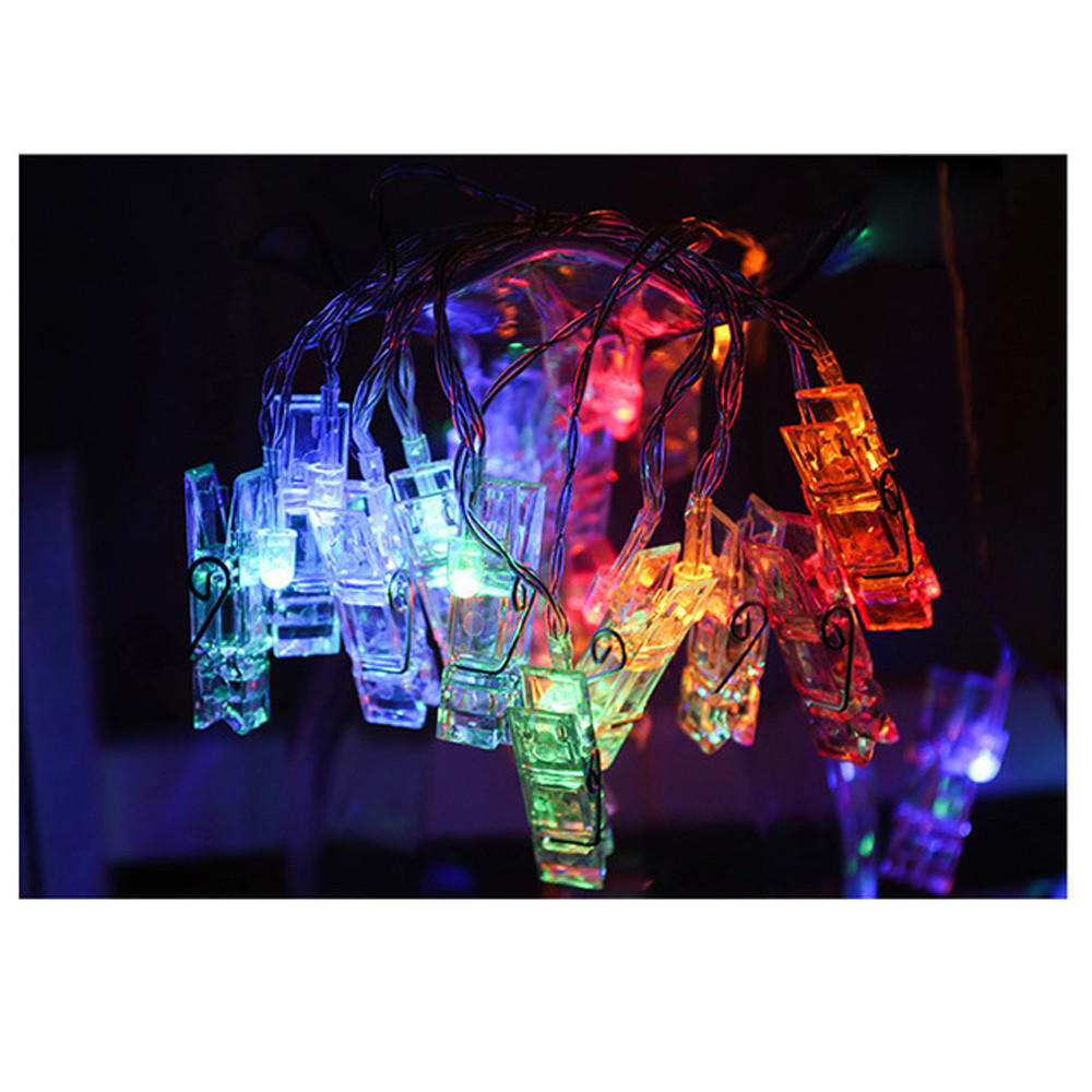 1.5M 10 LED Hängende Karten-Bilderklammern Foto-Wäscheklammern Lichterkette Lampe Innendekor