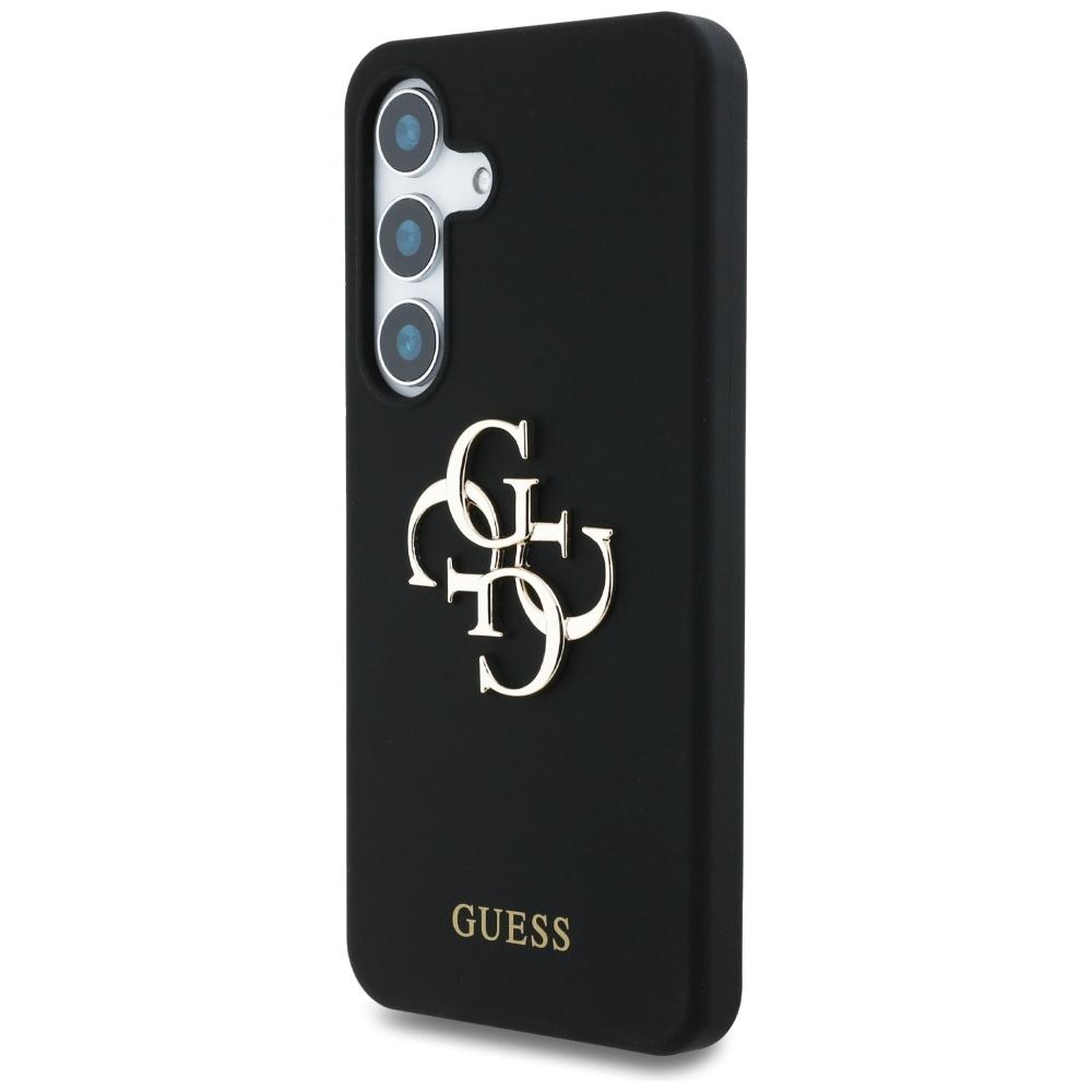 Guess Silicone Big 4G Logo Bottom Script Samsung Galaxy S25 case black