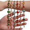 High Shine Faceted Czech Glass Beads Bracelet Multi Faceted Transparent Gem Cut Stainless Steel Bangle for Women Tarnish Free