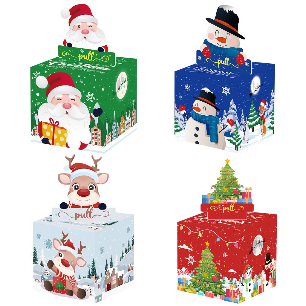 Christmas Themed Santa Claus Snowman Pattern Money Box With Durable Paper Material For Celebrations