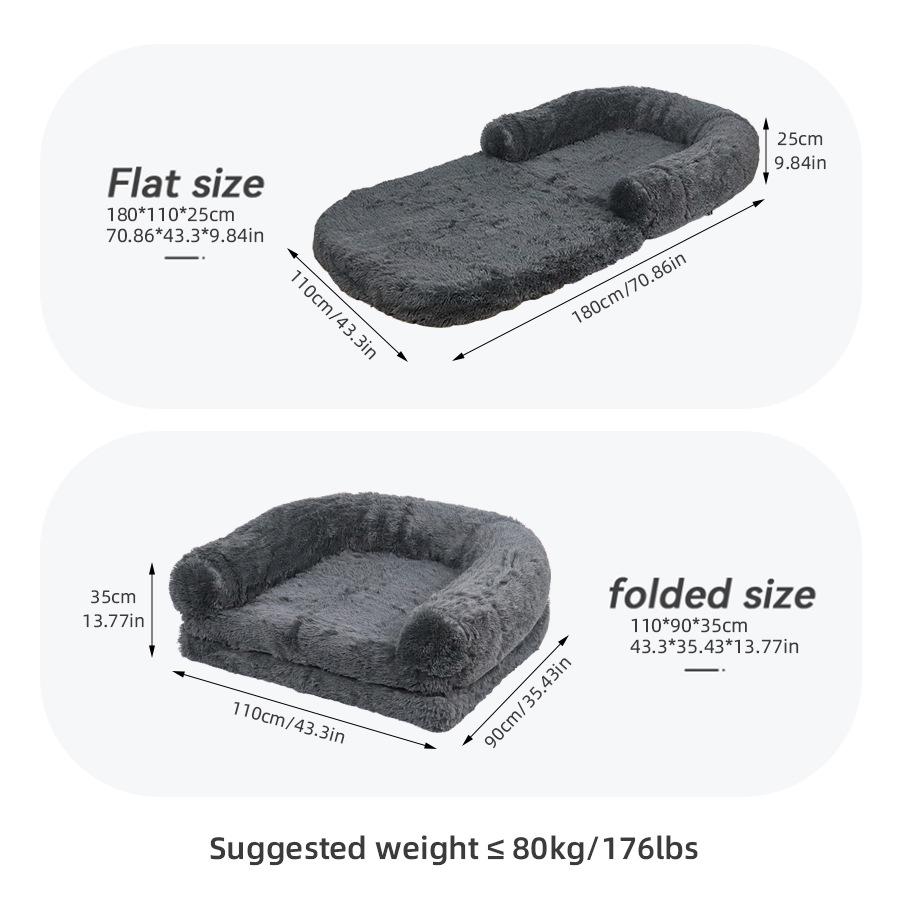 Washable Foldable Pet Sofa & Mat - Large Dog & Cat Bed House