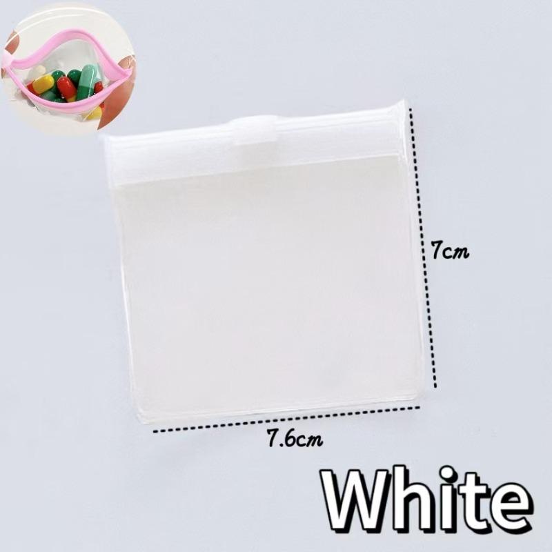 Mini Colorful Pill Dispenser Bag Reusable Medicine Zip Bags Self-Sealing Jewelry Storage Pouch Portable Travel Waterproof Bags