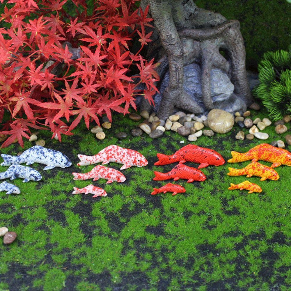 Cartoon Mini Koi Fish Ornament Resin Crafts Small Fish  Statue Kids Gift Carp Figurines  Aquarium