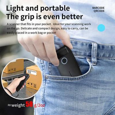 Draadloze 2D Barcode Scanner 1D 2D QR Code Scanner USB Bluetooth Mini Zakformaat QR Reader IOS Android Windows voor Mobiele Betaling