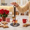 Wooden Kitchen Roll Dispenser Christmas Paper Towel Holder, Decorative Vertical Dispenser, Holder Stable Weighted Base Organizer for Holiday