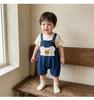 Toddler Boys' Cartoon Denim Overalls & T-Shirt Set - Casual Summer Wear