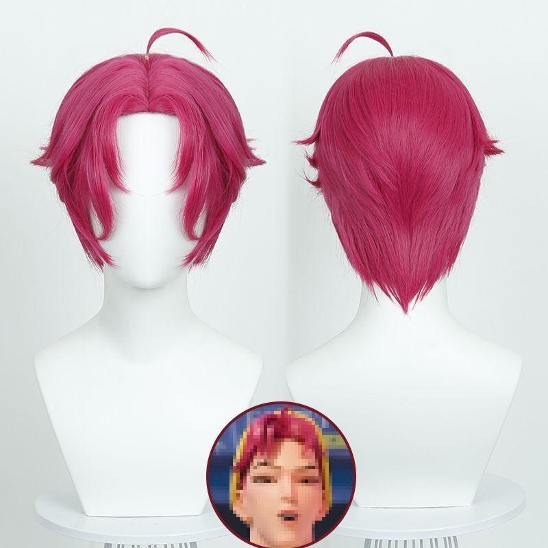

Anime Cosplay Wig, Abby Bright Red Spiky Short Hair High-Temperature Fiber Synthetic Hairpiece