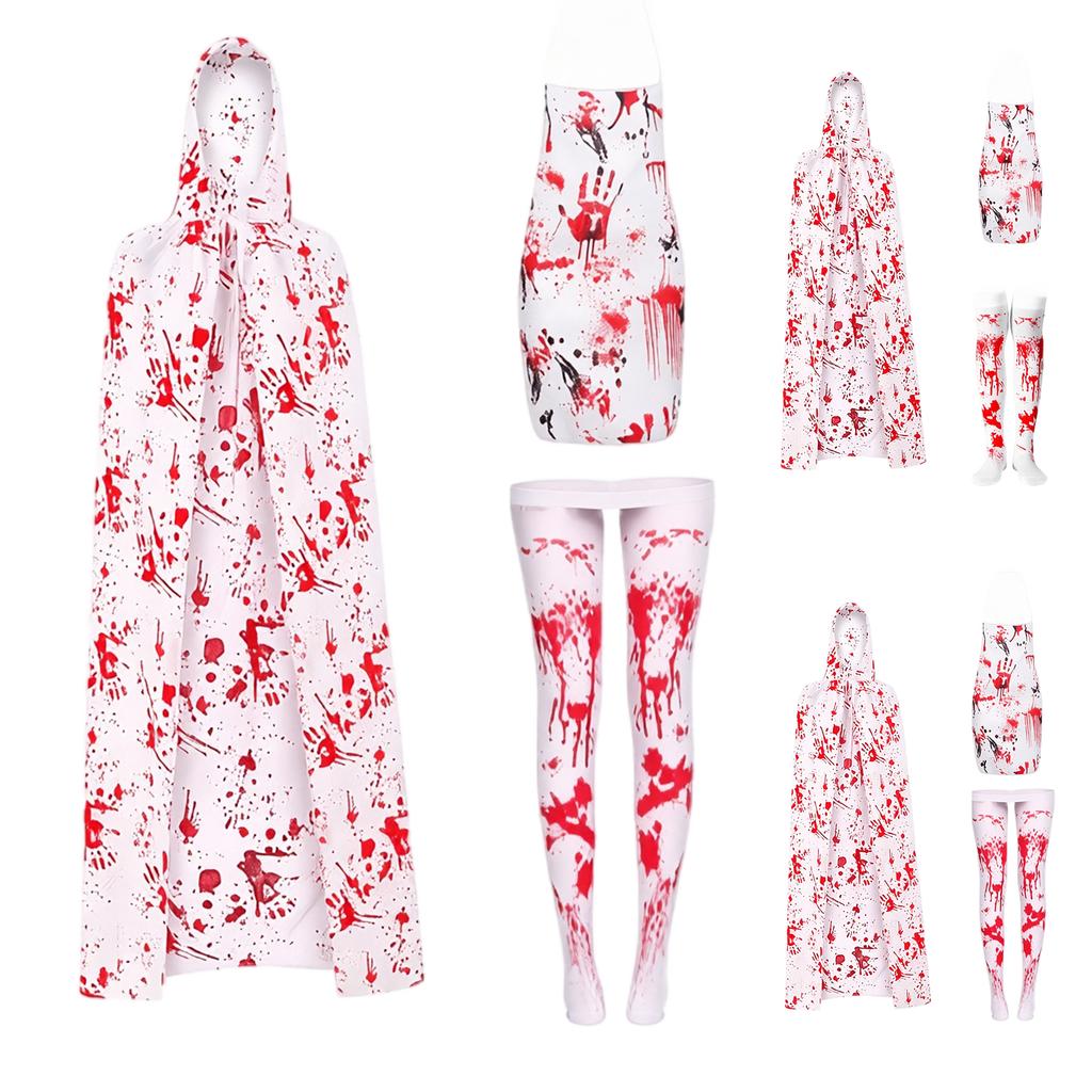 Adult Halloween Costume Set Bloody Cloak and for Party Cosplay