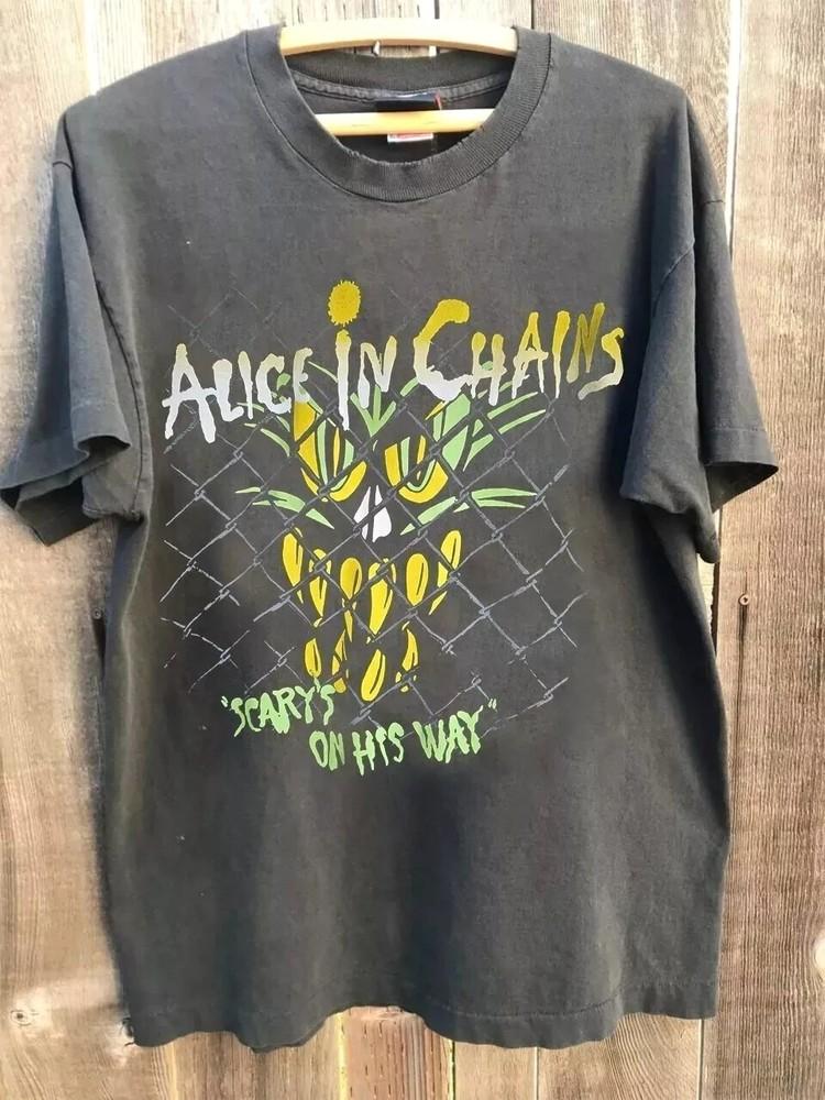 Σπάνιο T-shirt Unisex Alice In Chains 1991 Ευρωπαϊκή Περιοδεία Ανθρακί Μέγεθος S-5XL Unisex T-Shirt