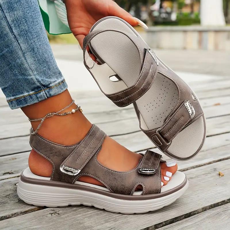 Fashion Women Sandals Summer 2025 New Summer Beach Elegant Pu Leather Sandals Women Fashion Sport Style Lightweight Causal Women Shoes