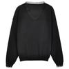 Design-Sense Lace V-Neck Long-Sleeve Knitwear for Spring and Autumn Women's Black Base Layer Sweater Top