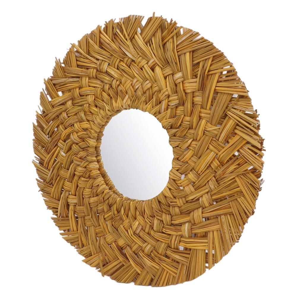 Nástěnné zrcadlo z proutí Retro Krásné proutěné závěsné zrcadlo pro dekoraci koleje