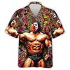 Hawaiian Men's Shirt Mexican Mask Pattern Tops Summer New Fashion Casual Beach Down Button Shirt  Casual holiday clothing