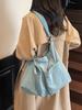 Borsa a tracolla minimalista in tela con chiusura a zip per uso quotidiano casual
