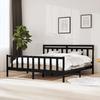 VidaXL Bed Frames Black Solid Wood 200x200 Cm 3100982