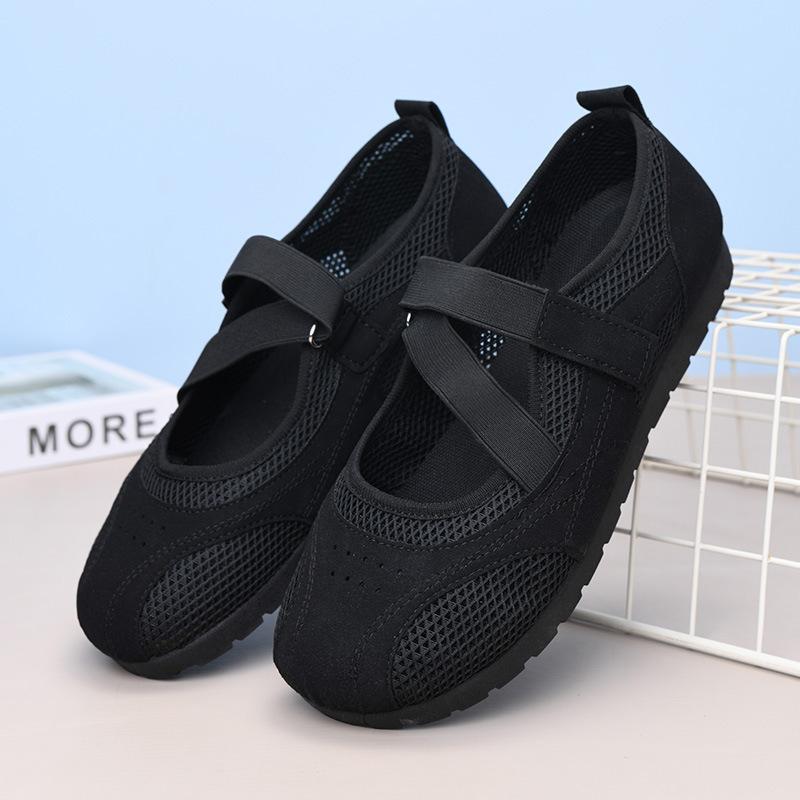 Summer New Mesh Velcro Light Breathable Fashion Casual Single Shoes Soft Sole Soft Surface Comfortable Women's Shoes