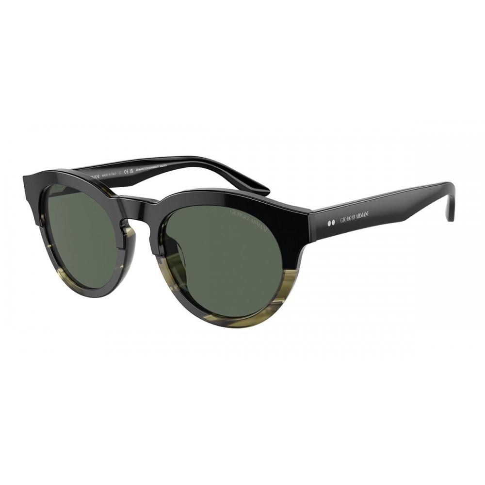 

Giorgio Armani Ar8189u 600771 Men Sunglasses Black Striped Green/51