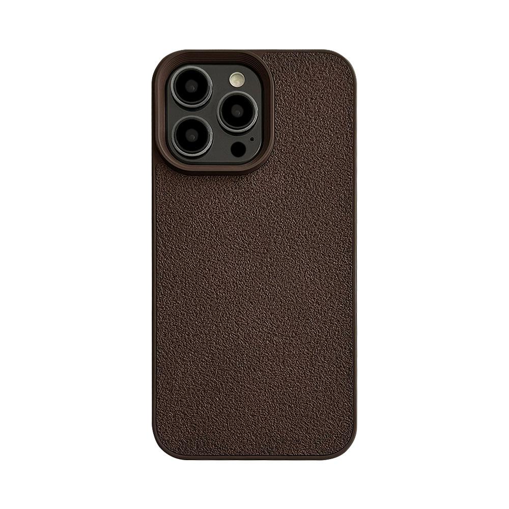 Dark Brown Moon Pit Pattern Apple 16 Mobile Phone Case 14promax Premium 11 Suitable for IPhone 13 Leather Pattern 15 Retro