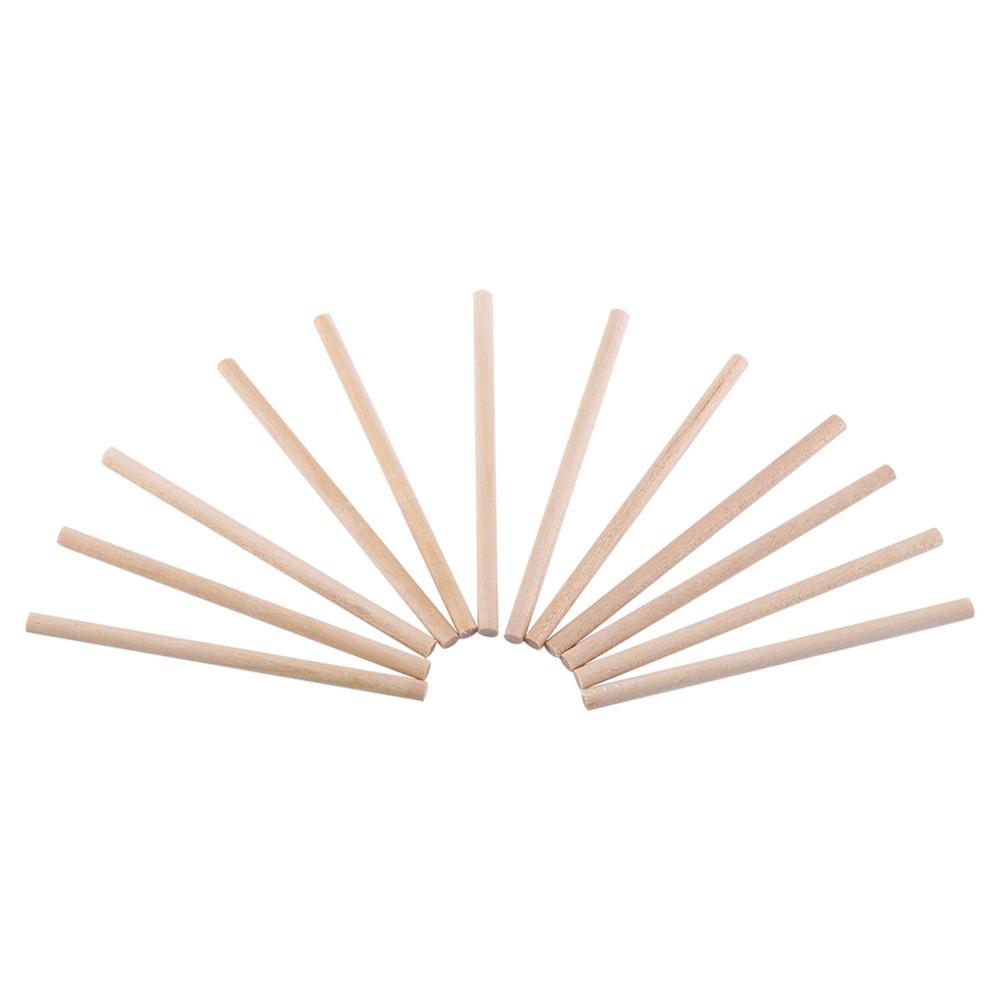 200pcs 1/8 X 3.94 Inch Round Wood Sticks Round Shape Hardwood Dowel Pins DIY Projects